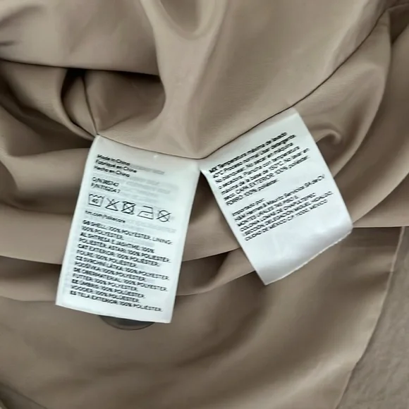 H&M Double Breasted Trench Coat Oversized Sz Small Beige Color - Picture 14 of 16